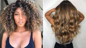women with honey highlights