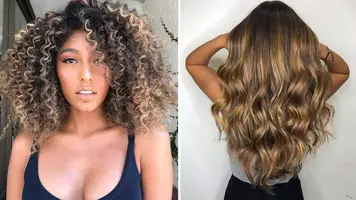 women with honey highlights