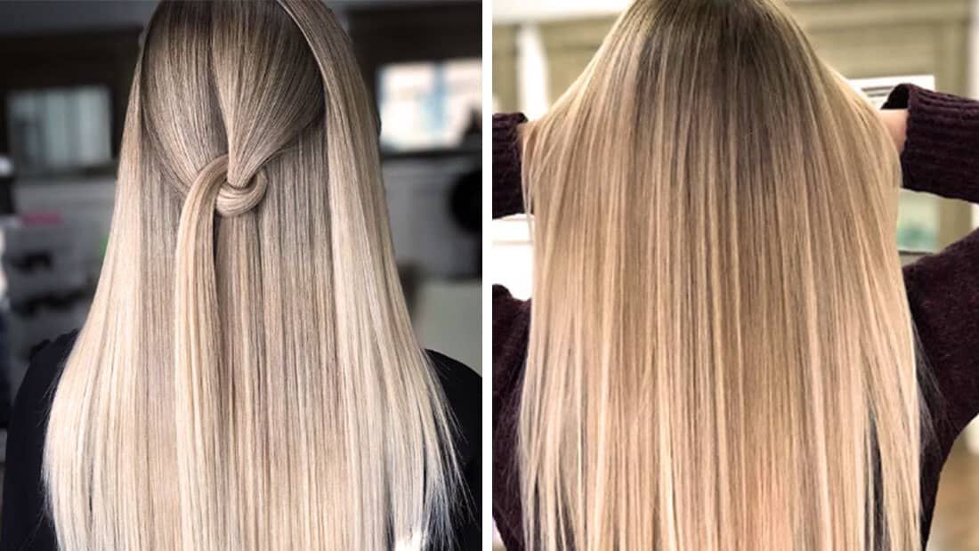 two women with airtouch technique balayage