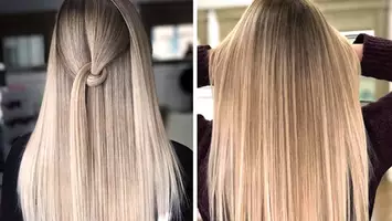 two women with airtouch technique balayage