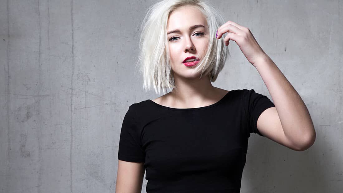 photo of woman with short light blonde hair