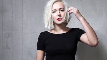 photo of woman with short light blonde hair
