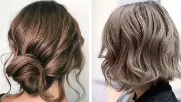 two women with mushroom brown hair from behind