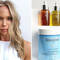 photo of woman with healthy hair and kerastase products