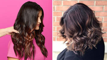 Women with color melt hair