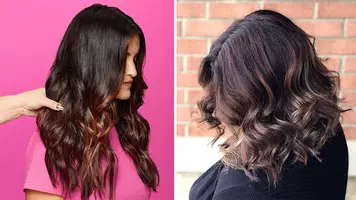 Women with color melt hair