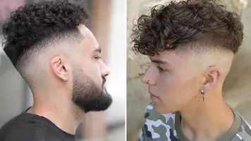 photo of men with curly hair