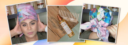 photo of woman with hair wrap