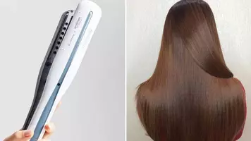 photo of woman with steampod flatiron