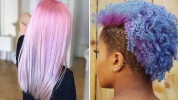 Women with pastel hair colors