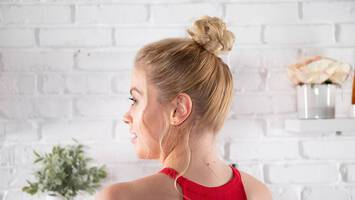 woman with beautiful top knot
