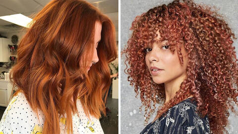 photos of women with pumpkin spice hair color