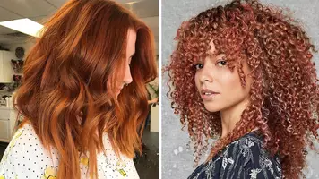 photos of women with pumpkin spice hair color