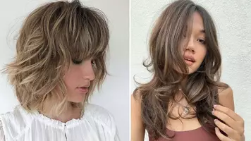 photo of stylist cutting short layers on blonde hair
