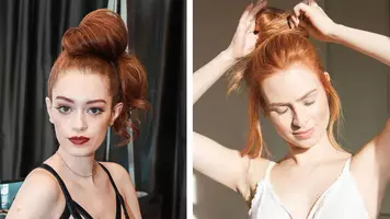 two red head women with buns