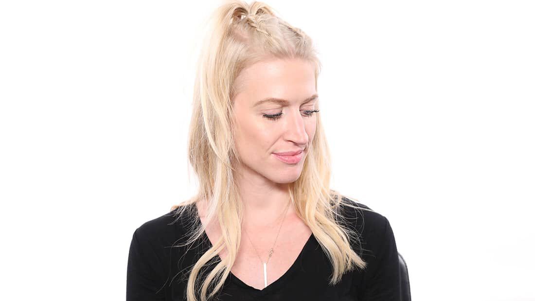 half-up double dutch braid
