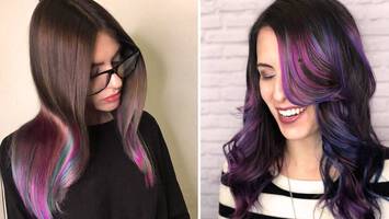 photo of women with oil slick hair