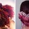 straight haired woman and curly haired woman with cherry hair color