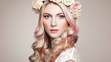 photo of woman with opal hair color