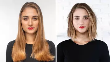 before and after lob haircut