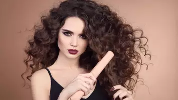 photo of woman with frizzy curly hair