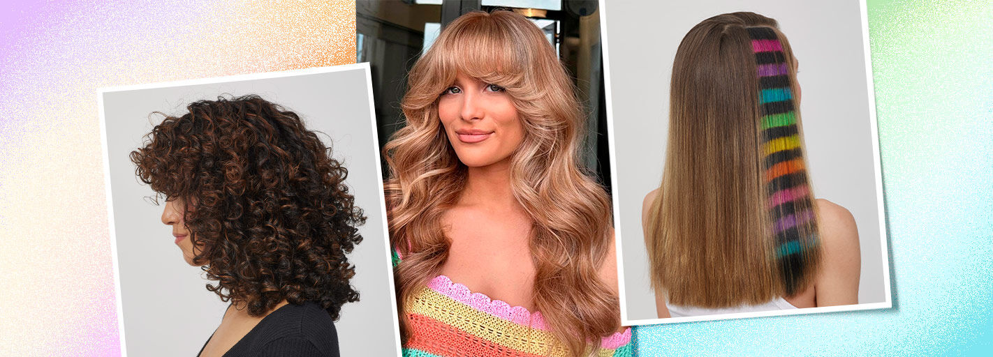 Women with multicolor hair and hair styles