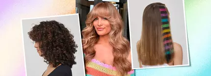 Women with multicolor hair and hair styles