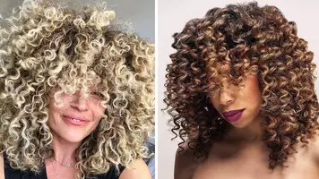 Women with beautiful curly hair