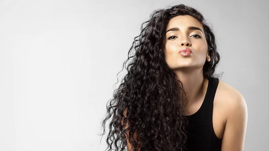 woman with curly hair