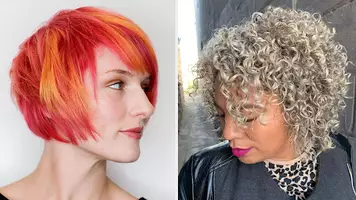 curled blonde bob