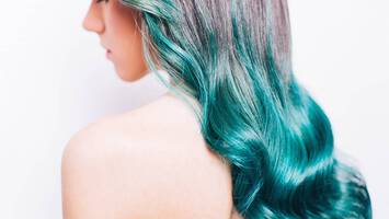 grey to green ombre hair