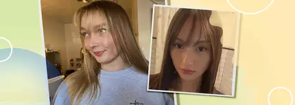 We show you traditional blunt bangs versus wispy Korean air bangs, highlighting the ethereal, barely-there texture of air bangs against the forehead