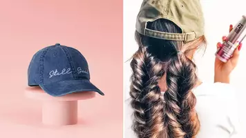 Women with wavy hairstyle under a hat