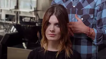 photo of woman with rocket grunge runway style hair