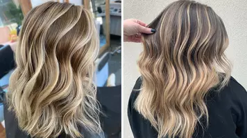photo of woman with undone blonde hair color