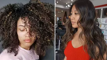 photo of women with chocolate almond hair color