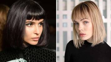 Image of Blunt French bob hairstyle for oval face girl