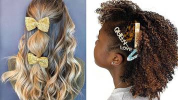woman wearing holiday hair accessories