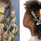 woman wearing holiday hair accessories