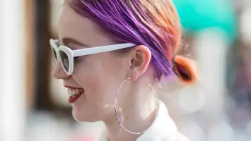 photo of woman with peanut butter and jelly hair color