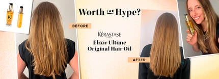 Before and after photo of writer showing Hair Oil Is a New Staple in Routine