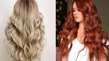 Women with long hair extensions