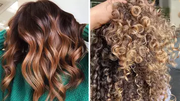 photo of woman with golden brown hair color
