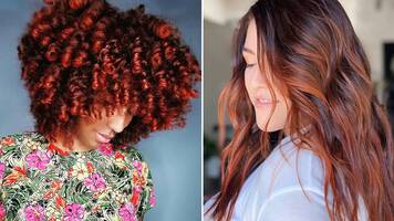 Women with bright red highlights