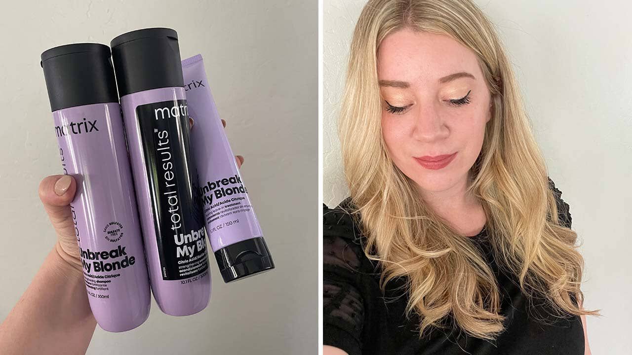 a photo of an editor after their matrix unbreak my blonde review