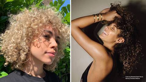 women with shiny curly hair