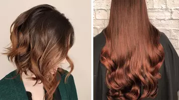 photo of woman with cinnamon brown hair color