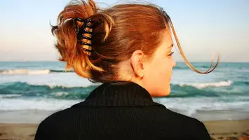 photo of woman with banana clip updo