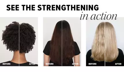 Redken Acidic Bonding Concentrate before and after on three different hair types.
