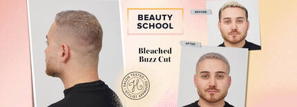 A bleached buzz cut can breathe new life into your look. Here, two stylists show you how to get the cut and color.